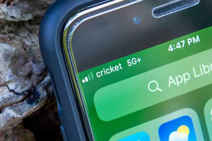 A phone with Cricket 5G Plus.
