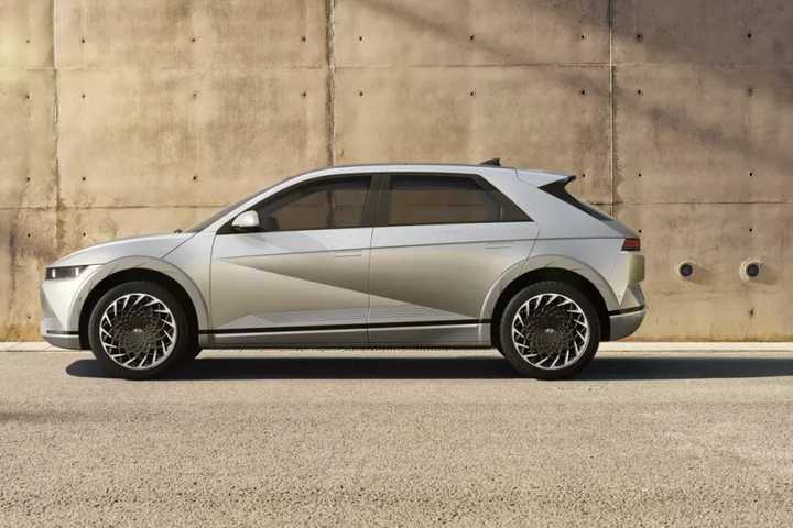 Full view of silver Hyundai Ioniq 5.