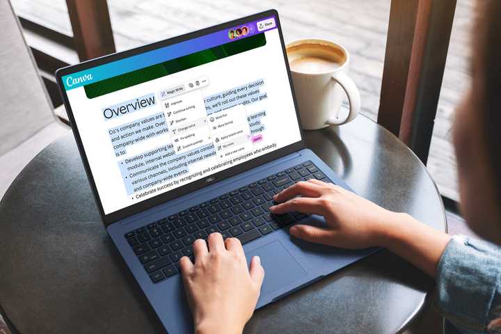 A blue ASUS Chromebook open on a table.
