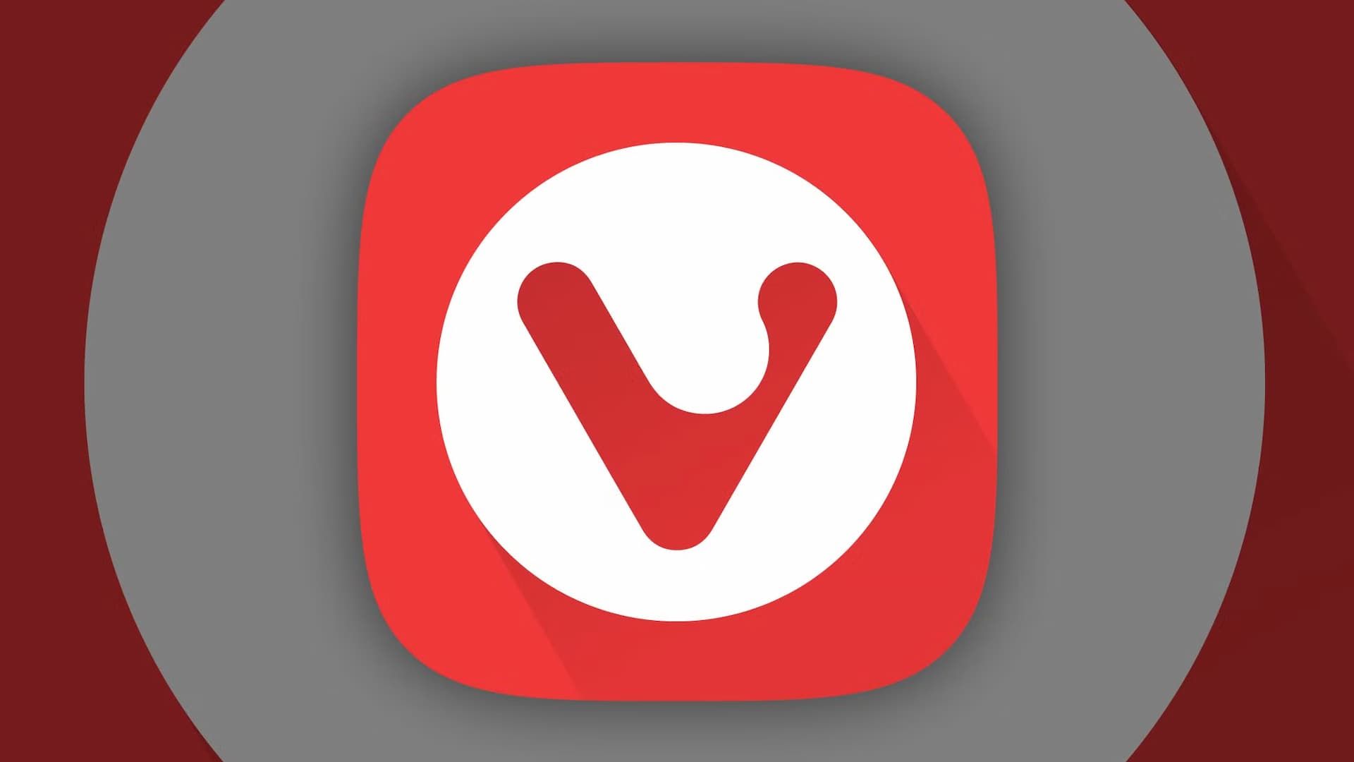 Vivaldi logo on a white circle and red background