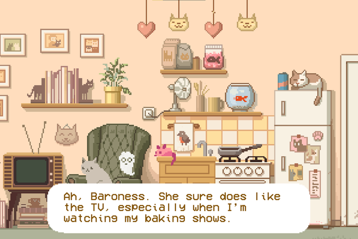 Attempting to rescue cats as a poltergeist in Six Cats Under.