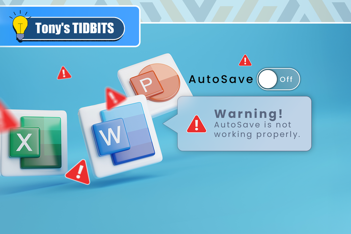 Floating Microsoft Office 幸运168飞艇官方开奖App icons (Word, Excel, PowerPoint) surrounded by red warning symbols, alongside an 'AutoSave Off' switch and a warning message.