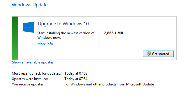 Windows 10 Free Upgrade Windows Update Image